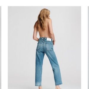 Rag & Bone High Rise Straight Leg Light Blue Jeans